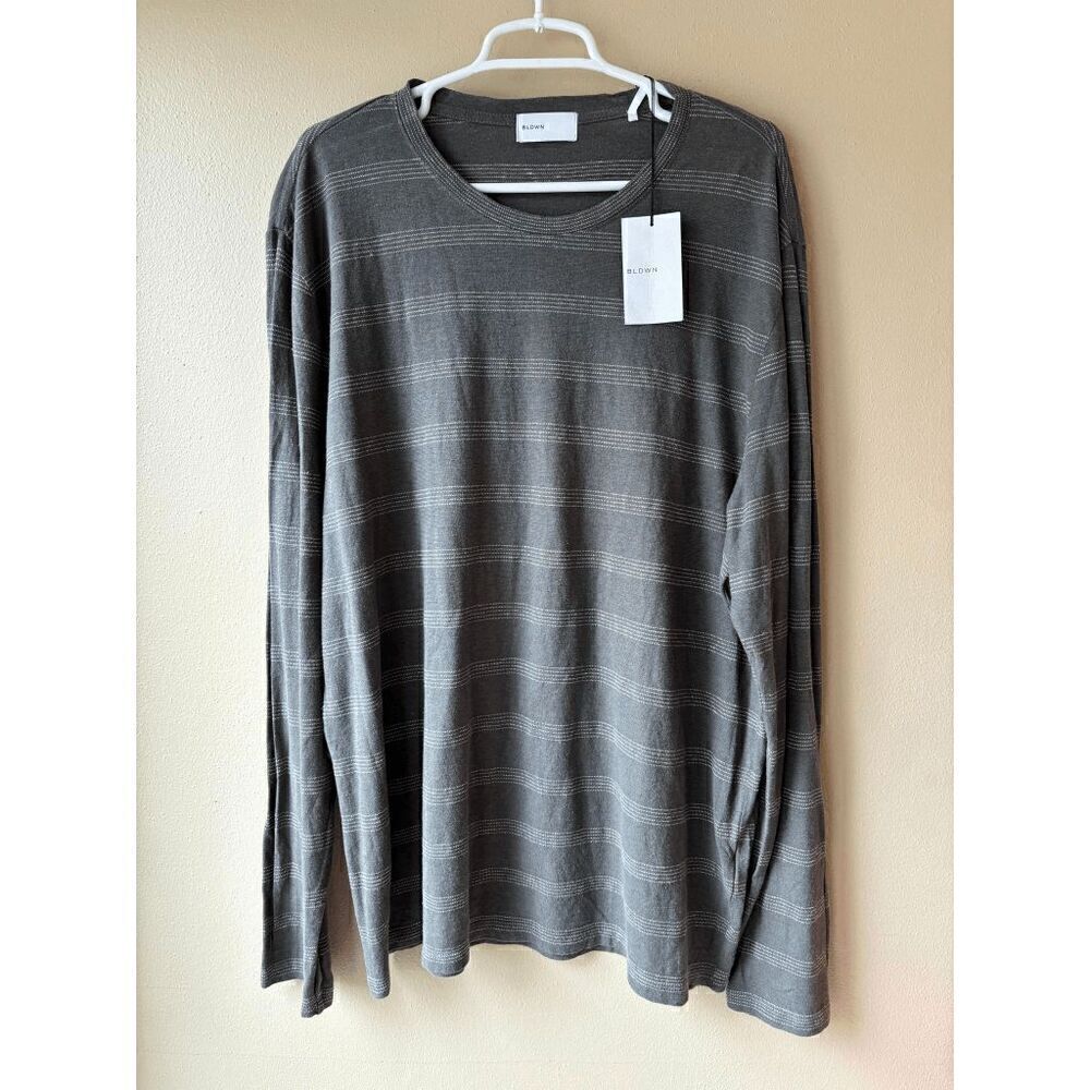 BLDWN Atman Hemp Organic Cotton Blend Grey Green Long Sleeve Men's Size XL